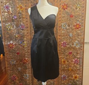 Revolve x Blaque Label Satin One Shoulder Black Party Cocktail Dress Size Large